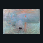 Paillasson Impression, lever de soleil, Claude Monet<br><div class="desc">Oscar-Claude Monet (14 novembre 1840 - 5 décembre 1926) était un peintre français, un fondateur de la peinture impressionniste française et le praticien le plus cohérent et le plus prolifique de la philosophie du mouvement d'exprimer ses perceptions avant la nature, surtout en ce qui concerne la peinture en plein air....</div>
