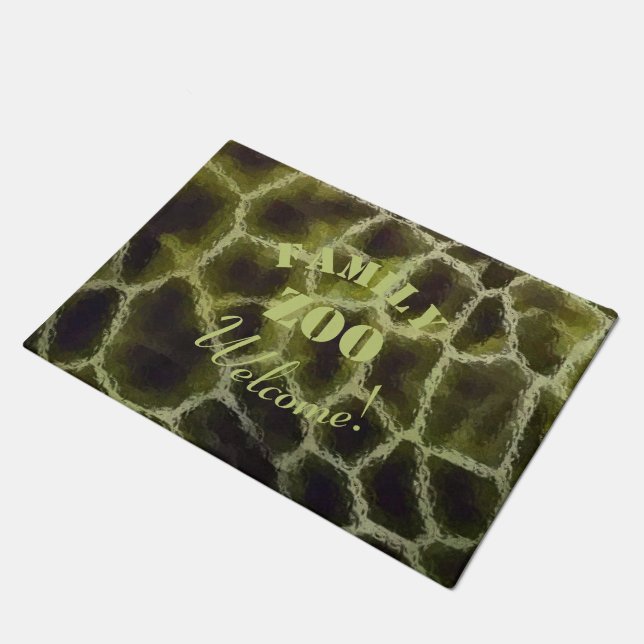 Paillasson Imprimé Animal Vert Olive (Incliné)