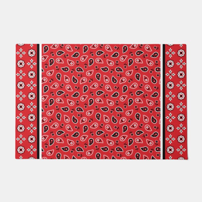 Paillasson Imprimés Boho Bandana Rouge  (Devant)