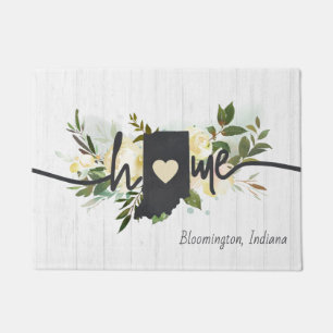 Paillasson Indiana State Personnalisé Your Home City Rustic