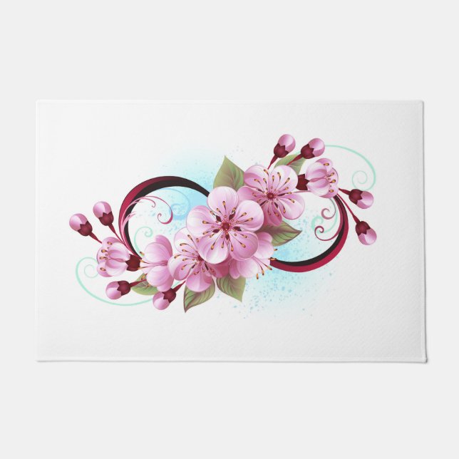 Paillasson Infinité avec les fleurs Sakura (Devant)