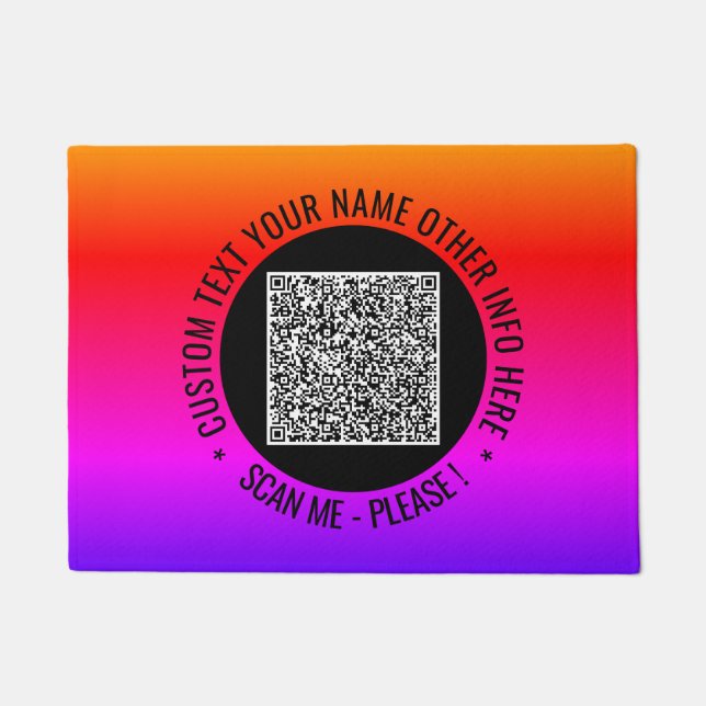 Paillasson Informations d'analyse de code QR et format de tex (Devant)
