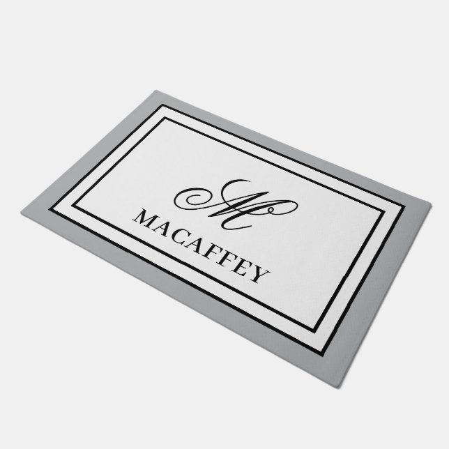 Paillasson Initiale de monogramme élégant  (Incliné)