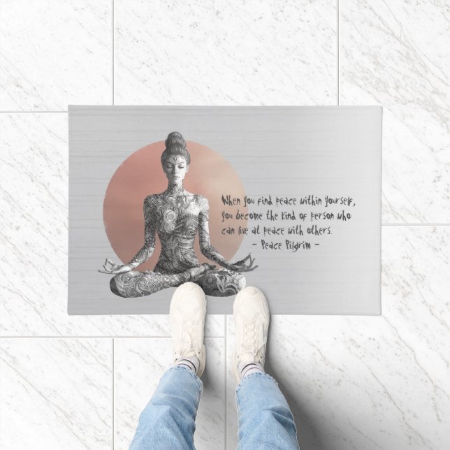 Paillasson Instructeur de méditation Yoga Reiki Master Lotus  (Intérieur)