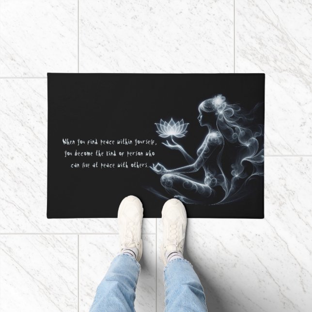 Paillasson Instructeur de Yoga Méditation Lotus Pose Lumineus (Intérieur)