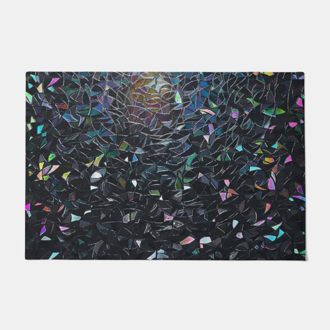 Paillasson Iridescent Abstract Stained Glass Pattern (Devant)