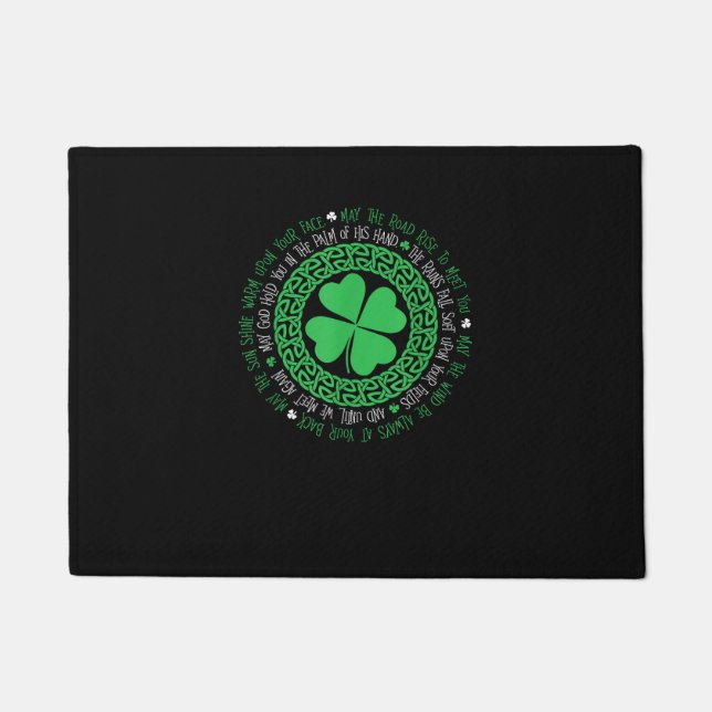 Paillasson Irish Blessing Celtic Knot 4 Clover à feuille - St (Devant)