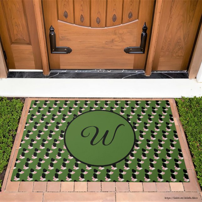 Paillasson Irrésistible Crème de glace Fondu Macha Sprinkings (Irresistible Ice Cream Melted Macha Sprinkles Doormat by Adiela Akoo -customize with classy initial)