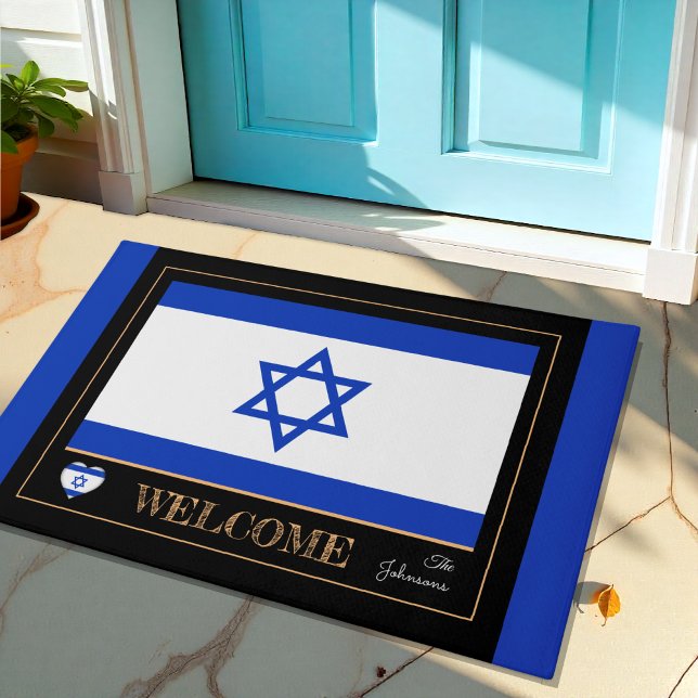 Paillasson Israel & Israeli Flag house mats/sports Bienvenue (Créateur téléchargé)