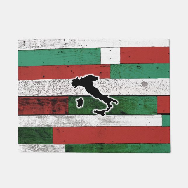Paillasson Italie Cartes en bois (Devant)