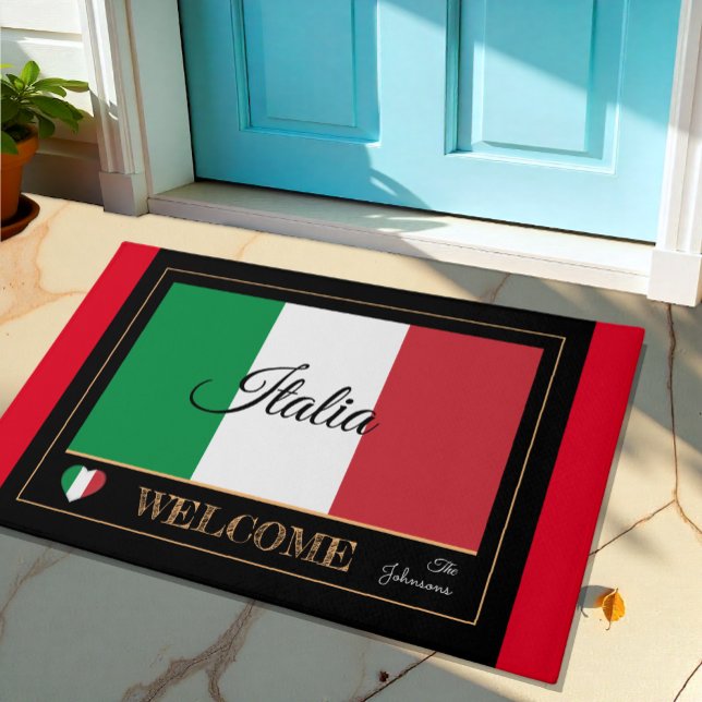Paillasson Italie & Italie Drapeau maison mat / sports Bienve (Créateur téléchargé)