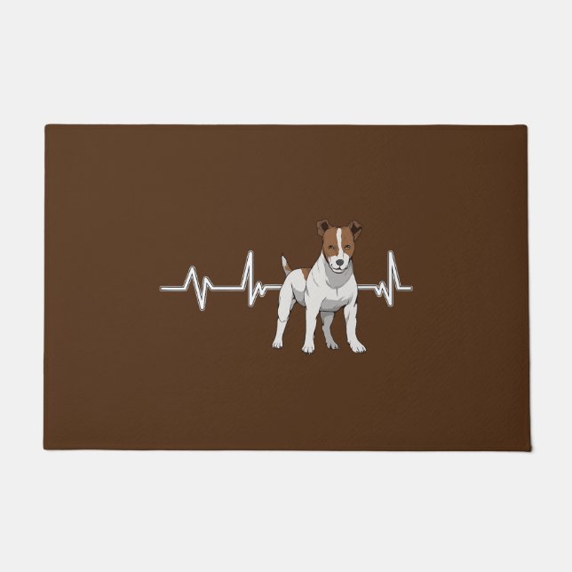 Paillasson Jack Russell Heartbeat Chien Propriétaire Coeur Ta (Devant)