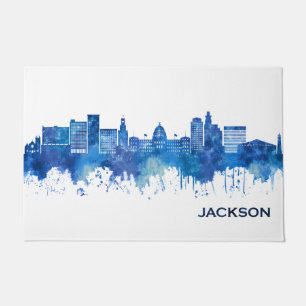 Paillasson Jackson Mississippi Skyline Blue