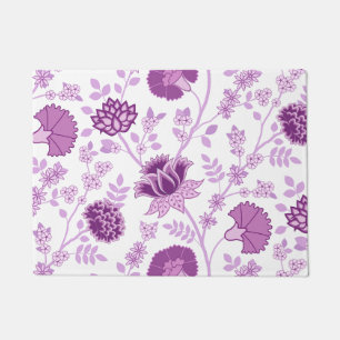 Paillasson Jacobean Floral Lg Motif rose sur blanc