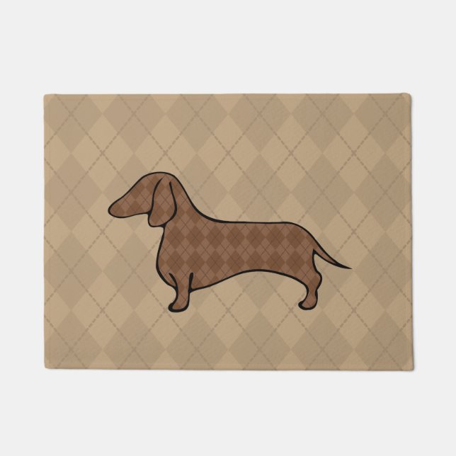 Paillasson Jacquard rétro Dachshund Doormat (Devant)