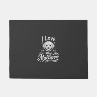 Paillasson J'adore mon amoureux de chien Maltipoo