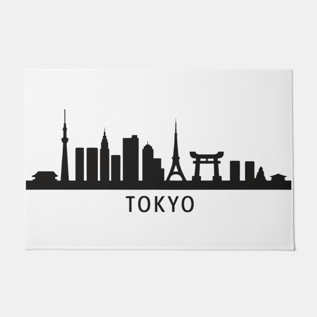 Paillasson Japan Cityscape Travel | Tokyo Skyline Silhouette (Devant)