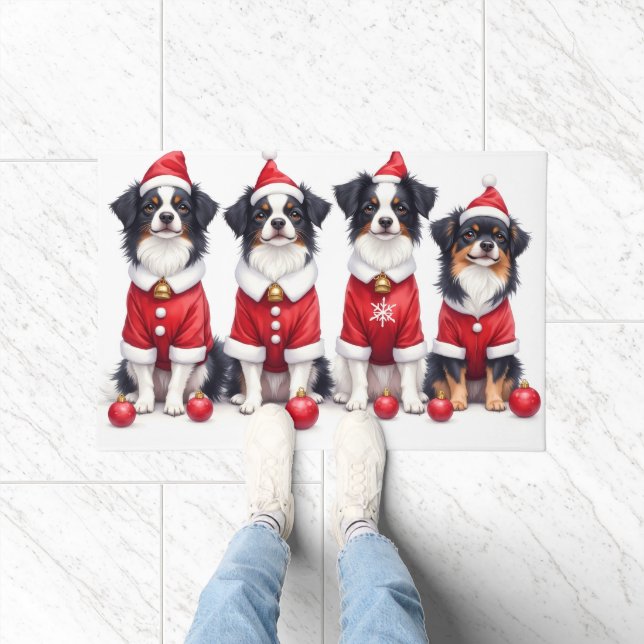 Paillasson Japanese Chin Christmas Dress Santa Hat (Intérieur)