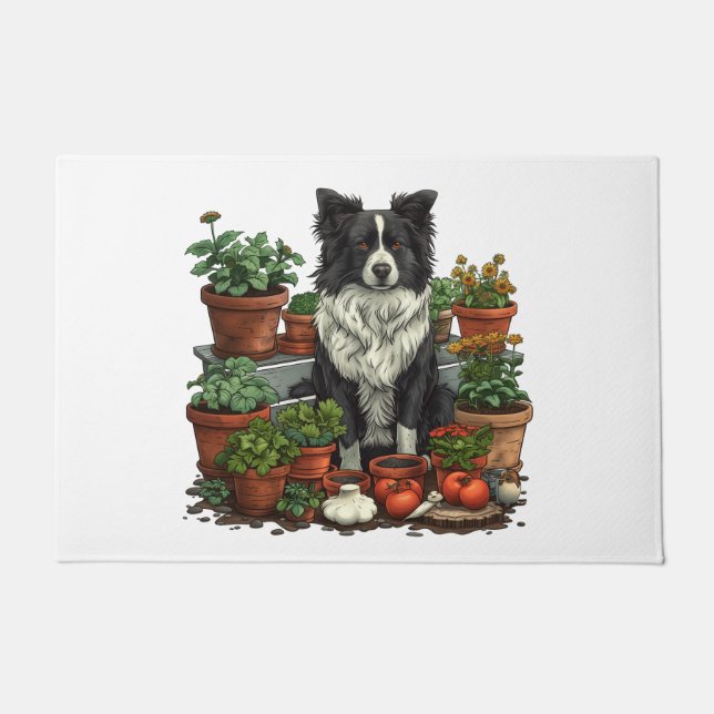 Paillasson Jardin de Collie à la frontière (Devant)