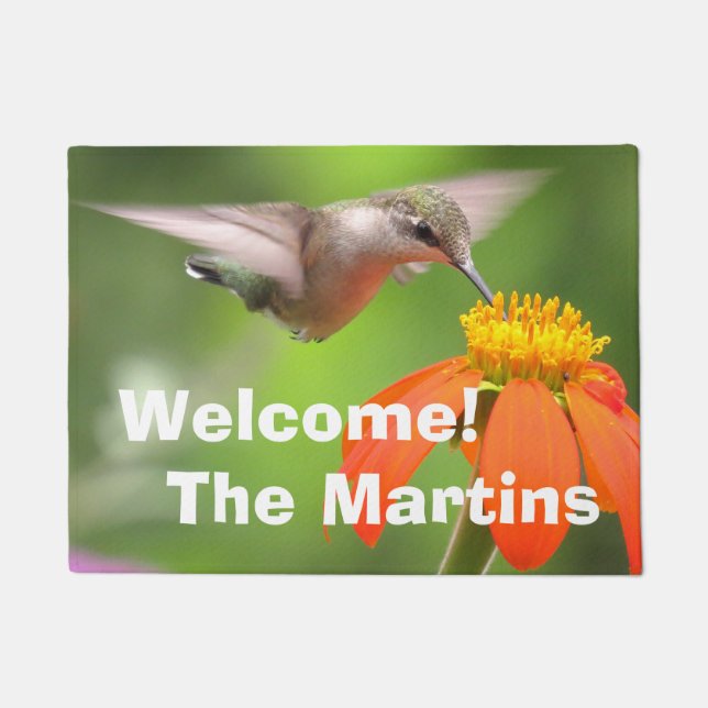 Paillasson Jardin floral de fleur de tournesol d'oiseau de (Devant)