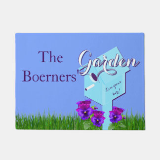 Paillasson Jardin "L'amour grandit ici !" Pansies Birdhouse