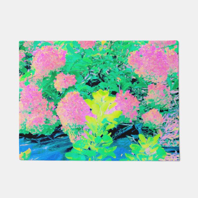 Paillasson Jardin rose d'Hydrangea avec olivier jaune (Devant)