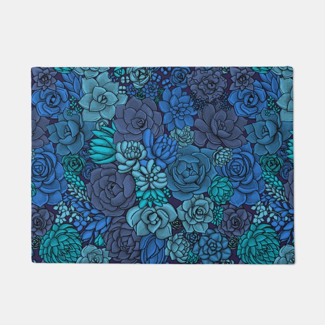 Paillasson Jardin succulent en bleu (Devant)