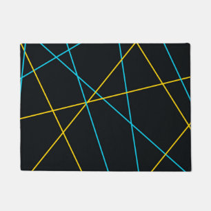 Paillasson Jaune, Bleu, cool, tendance, urbain, lignes modern