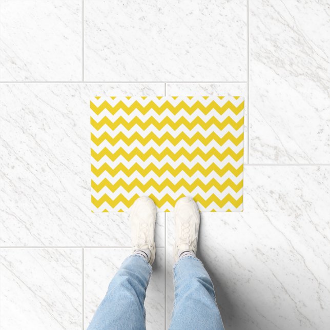 Paillasson Jaune Zigzag, Jaune Chevron, Motif géométrique (Intérieur)