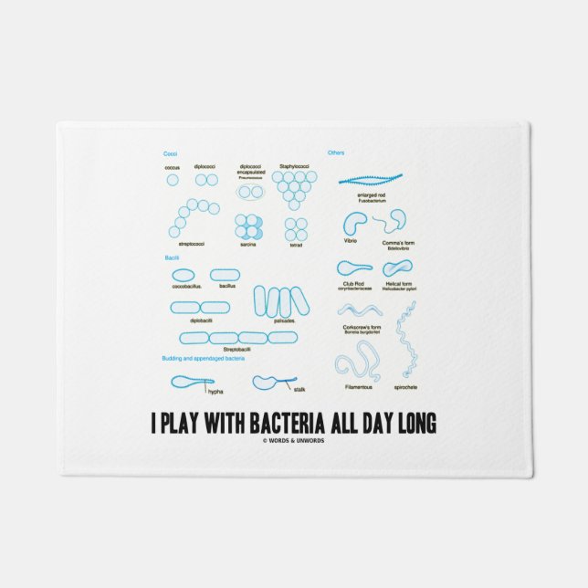 Paillasson Je joue avec la microbiologie de bactéries toute (Devant)
