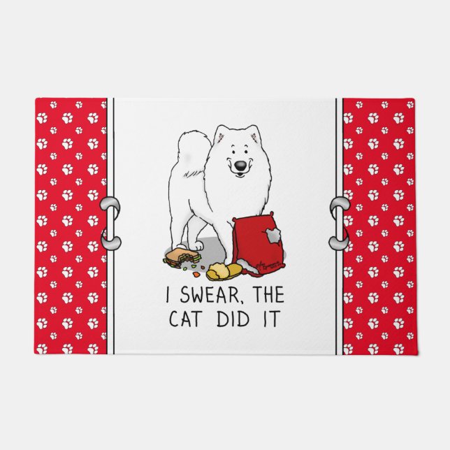 Paillasson Je jure, le chat l'a fait Samoyed Dog (Devant)