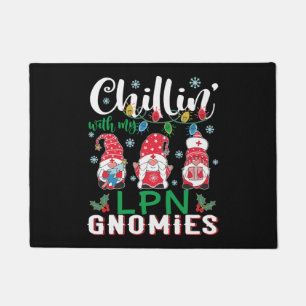 Paillasson Je Passe Avec Mon Lpn Gnomies Xmas Light Nurse