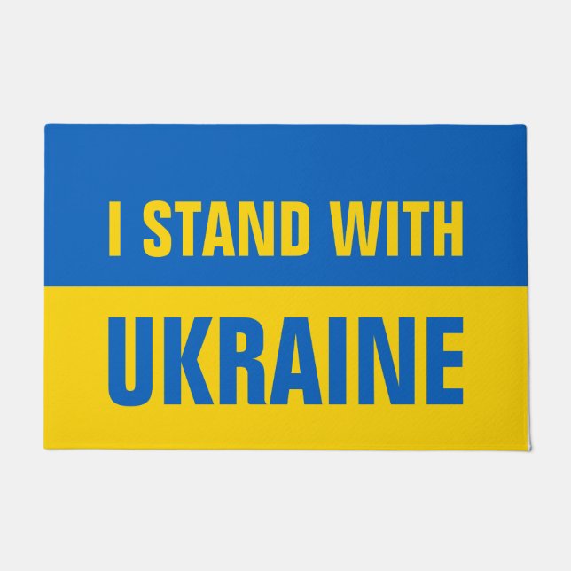 Paillasson Je Suis Avec L'Ukraine Drapeau Le Soutien Ukrainie (Devant)