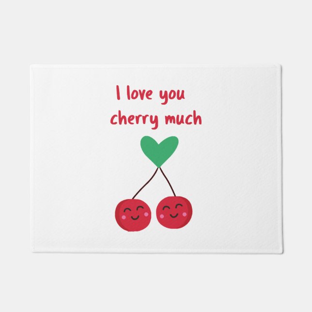 Paillasson Je t'aime beaucoup Cherry Valentine (Devant)