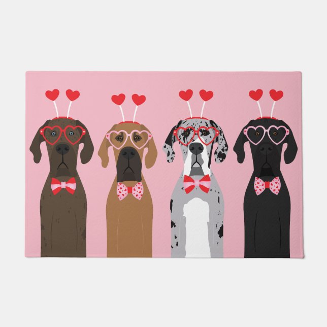 Paillasson Je Vous Aime Saint-Valentin Grands Dames (Devant)
