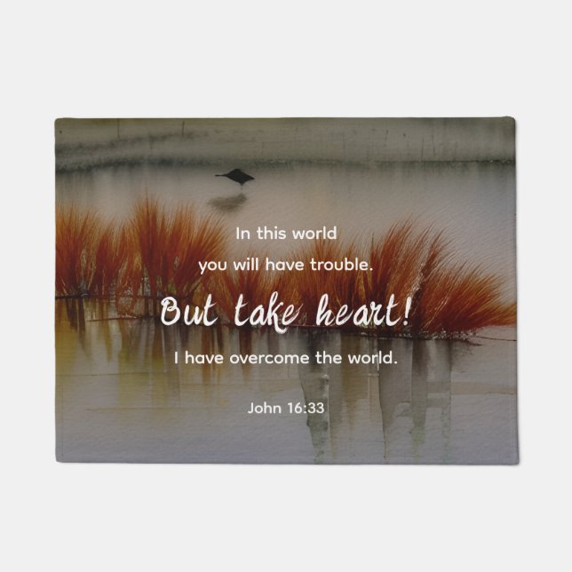 Paillasson Jean 16:33 J'ai surmonté la Bible Verse Christian (Devant)