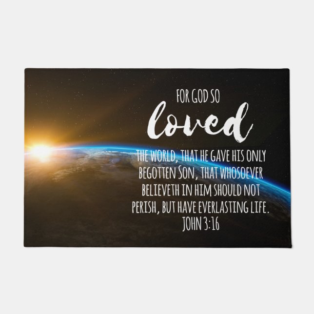 Paillasson Jean 3:16 Bible Verse Christian (Devant)