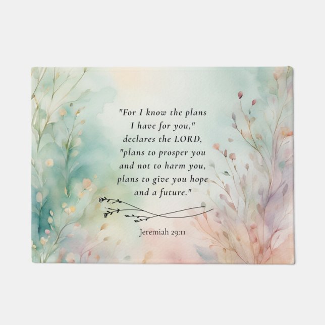 Paillasson Jérémie 29:11 Image de verset biblique (Devant)