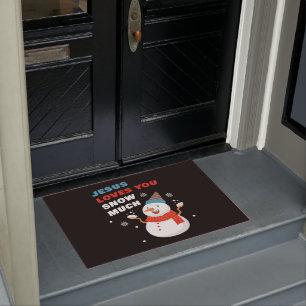 Paillasson Jésus t'aime Neige Beaucoup Noël chrétien