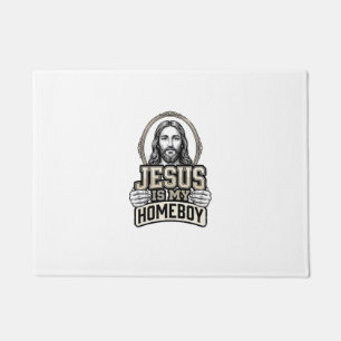 Paillasson Jésus vintage est mon pote gravé design vectoriel