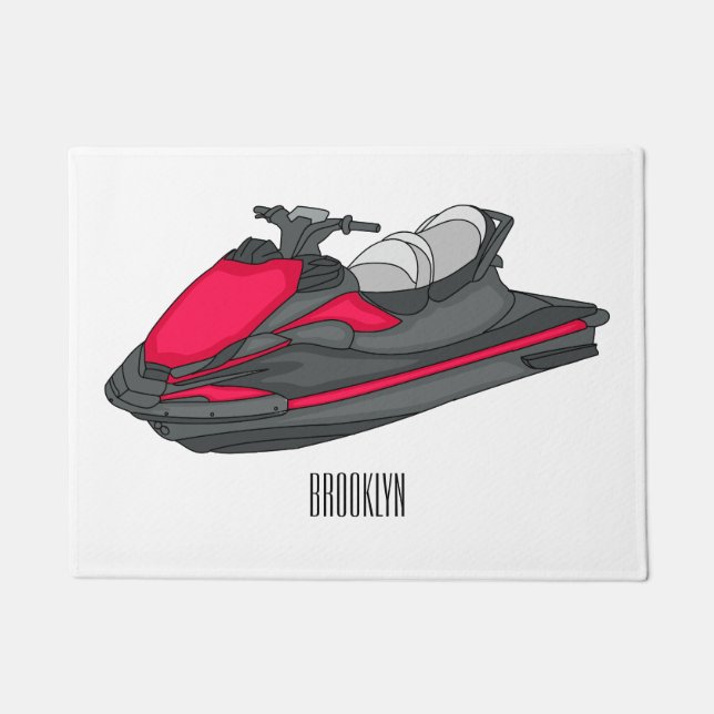 Paillasson Jet ski cartoon illustration (Devant)