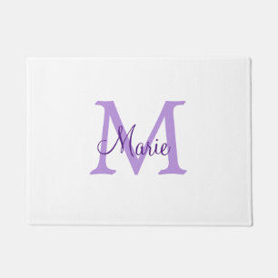 Paillasson jeté simple minimal ajouter nom monogramme rose ro