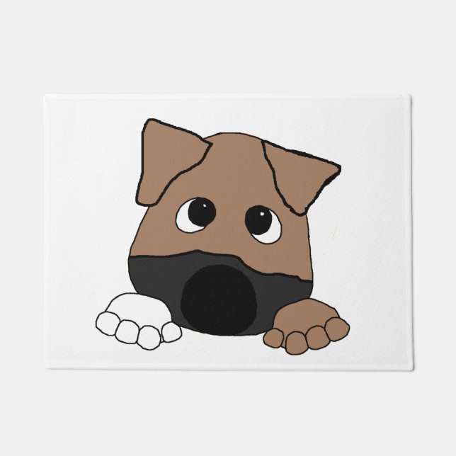 Paillasson jeter un coup d'oeil le cabot noir de bouche (Devant)