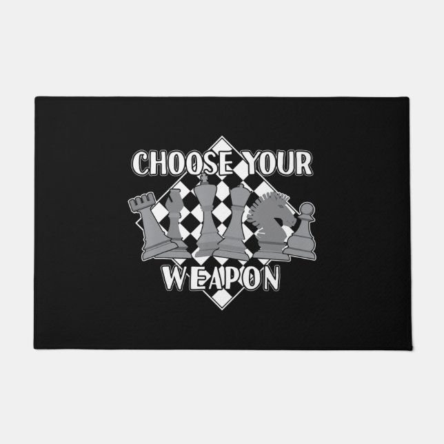 Paillasson jeu d'échecs stratégie cadeau un joueur d'échecs (Devant)