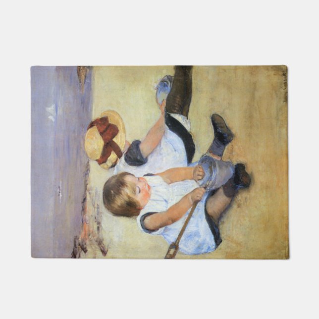 Paillasson Jeunes enfants jouant sur la plage (Mary Cassatt) (Devant)