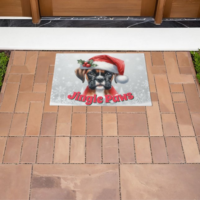 Paillasson Jingle Paws et Boxer Dog Joy (Créateur téléchargé)