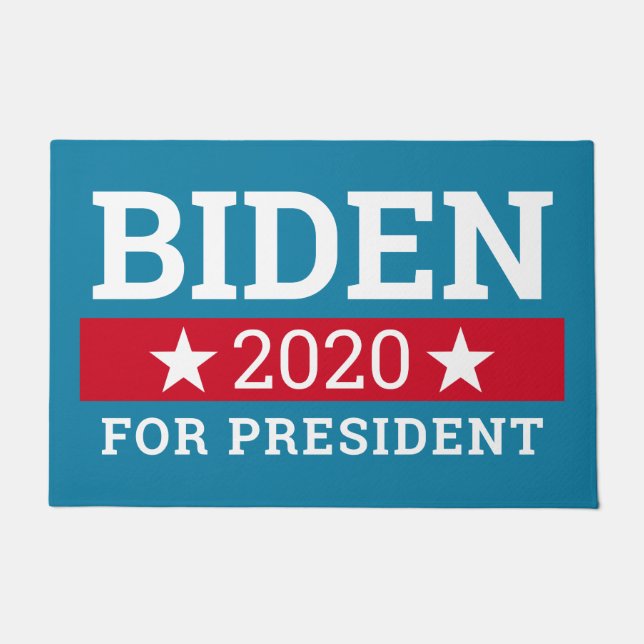 Paillasson Joe Biden 2020 pour le président - Turquoise Blue  (Devant)