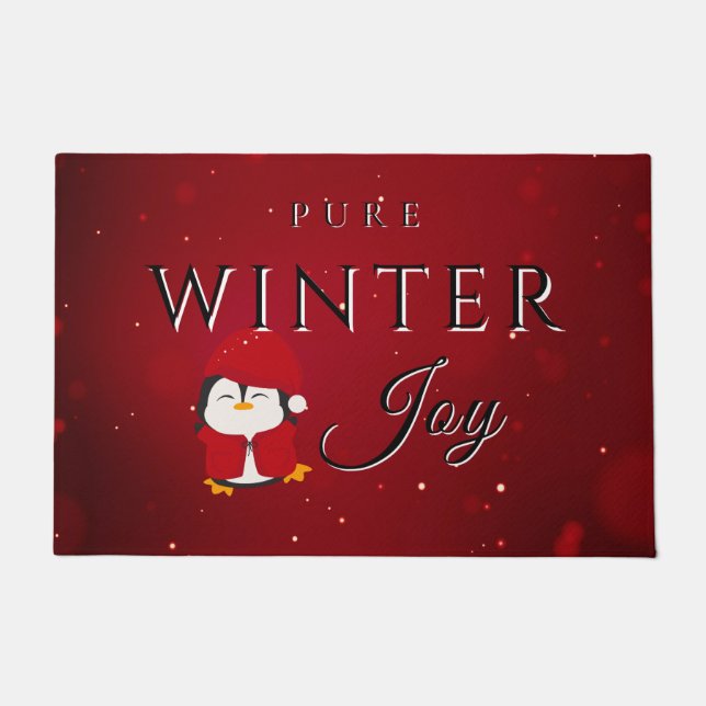 Paillasson Joie d'hiver pure avec manchot (Devant)