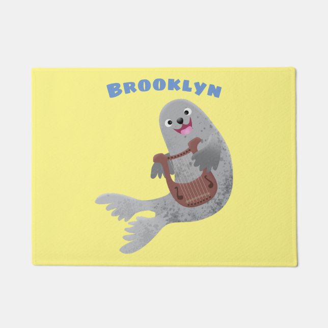 Paillasson Joli dessin animé sur le phoque du Groenland (Devant)