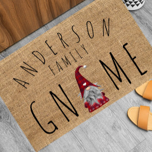 Paillasson Joli gnome de bienvenue Noël plaid de famille pour